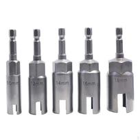 5 Pieces Nut Driver Set, 1/4 Hexagon Handle, Slotted Drill Sleeve for Loosen Hooks Bolts Screws