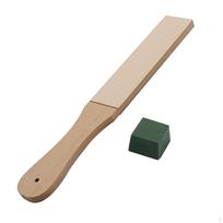 Leather Strop Set Sharpening Block Buffing Compound with Handle for