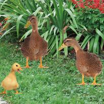 3Pcs Acrylic Duck Statue Stakes Animal Statues Signs A Family of Animals Figurines