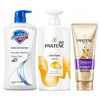 Pantene Repair Shampoo & Conditioner Set with Safeguard Body Wash