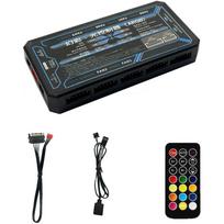 ARGB Fan Controller 6Pin Interface With Wireless Remote Matching Hub Includes Music Rhythm Patterns For PC Case