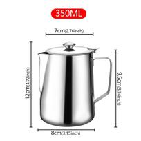 Stainless Steel Milk Frothing Pitcher with Lids Espresso Steam Coffee Maker Hand Brewing Fine Mouth Kettle Drip Kettle Long Pot