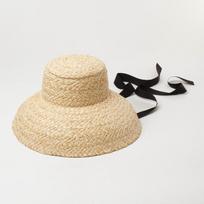 USPOP Large Brim Raffia Straw Hat Women Spring Summer French Style Sun Hat wIth Straps 52-54cm