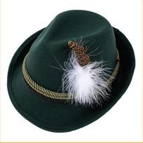 Fashion Feather Decors Hat Western ornament Oktoberfest Hat Bavarian Swiss German Beer Festival Hat Men Women Party Photo Props tamsiai žalia spalva