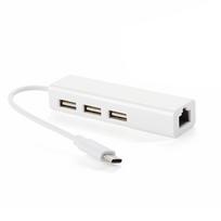 USB 2.0 TypeC 3 prievadų HUB Fast Ethernet adapteris RJ45 100Mbps tinklo plokštės išplėtimo keitiklis, skirtas Macbook