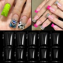 500 nagų dailės dirbinių, ančiuko nagų gabalėlių Short duck bill nail 500 transparent color