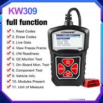 KONNWEI KW309 OBDII skaitytuvo variklio gedimų kodų skaitytuvas ELM327 automobilių skaitytuvas OBD2 automobilių OBD skaitytuvo remonto diagnostikos įrankiai juoda