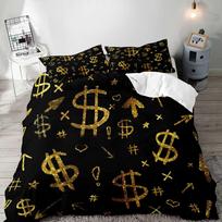 Money Duvet Cover Set,Dollar Bills Of United States Federal Reserve The Ben Franklin Portrait,Bedding Set 2/3pcs,California King EU single(135x200cm)