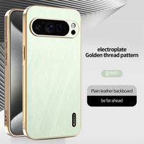 Business Matte Leather Case for Google Pixel 9 Pro XL Pixel 10 Pro 8A 7A 6A For Magsafe Mangetic Button Camera Protection Cover For Pixel 10 Pro XL žalia