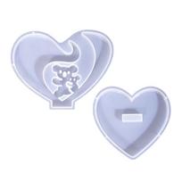 Set of 2 Sculptures Mould Easy to Demould Silicone Mold Cat/Bear/Butterfly Heart Ornament Mould for DIY Enthusiasts