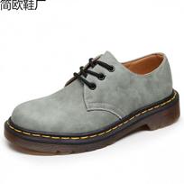 Canvas pattern low-top small leather shoes men's leather large size short boots round head men's and women's couples casual 34