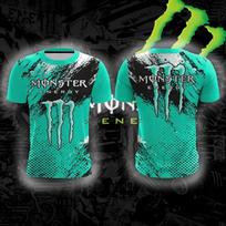 Monster Energy 3D spausdinti vyriški marškinėliai - Gatvės stiliaus grafinis raštas - Laisvalaikio drabužiai - Suaugusiųjų sportiniai greitai džiūstantys kvėpuojantys marškinėliai XXS