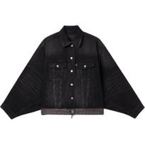 Levis Loose Color Block Lapel Casual Long Sleeve Denim Jacket Women Jackets Black 003SX-0000 XS