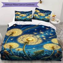 Dandelion Pattern Bedding uilt Set uilt Cover Pillowcase Home Decoration Birthday Gift (1 * duvet cover + 71 * pillowcase  without core) 135x200cm