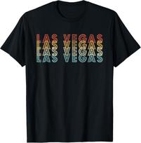 Men Women Polyester Clothes Las Vegas Nevada Vintage Retro 70s 80s T-Shirt Souvenir Gift Graphic T-Shirts S įvairiaspalvis