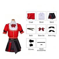 Project Sekai Colorful Stage Mochizuki Honami Cosplay Costume, Red & Black Stage Outfit for Anime Fans & Performances XS