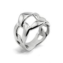 Fashion Cuban Link Chain Design Ring 14mm Wide 316L Stainless Steel Hollow Irregular Anillo Bague for Creative Fashion Jewelry 6
