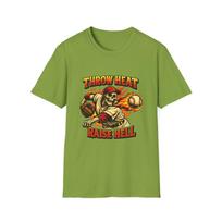 Skeleton Baseball Pitcher Gothic Vintage Fireball Flame Unisex Softstyle T-Shirt S įvairiaspalvis