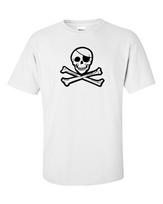 Jolly Roger Skull and Bones Pirate Adult T-shirt Graphic Tee Size S - 5XL Shirt S įvairiaspalvis