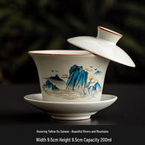 Qiwei Ru Kiln Non-Scalding Sancai Gaiwan