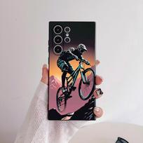 MTB Mountain Bike Bicycle Phone Case For Samsung Galaxy S25 S24 S22 S23 Ultra S21 S20 Plus 5G Frosted Non-Slip Full Cover Case samsungS25