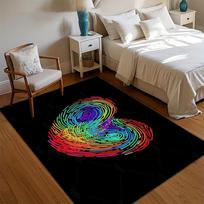 Rainbow Infinity Rug Psychedelic Swirl Pattern Non Slip Floor Mat for Living Room Bedroom Trippy Home Decor Carpet 40X60cm