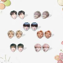 7 poros BTS narių veido smeigės auskarai, Bangtan Boys nuotraukų pakabukai auskarai, Kpop ARMY gerbėjų papuošalų aksesuaras 7pair