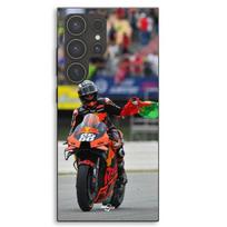 Coque téléphone - MANIACASE - Samsung Galaxy S23 Ultra - Silicone TPU - Miguel Oliveira MotoGP - Drapeau Portugal juoda