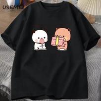 Anime Cartoon Panda Bear Bubu and Dudu T Shirt Kawaii Graphic Printed Women T Shirt Fashion Crew Neck T Shirt Short Sleeved Tops S įvairiaspalvis