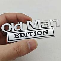 Old Man Edition 3D Emblem Sticker Badge Fender Funny Decals Car Truck Replacement Door Decoration for Universal Car SUV