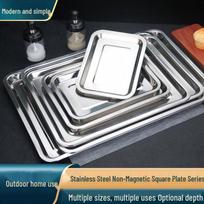 Diruien Stainless Steel BBQ Roasting & Grill Pan 40x30x2cm (0.8mm Thick)