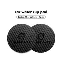 2Pcs Car Coasters Water Cup Holder Pads Anti Slip Accessories For Volvo V50 S60 XC60 S40 XC40 XC90 V70 XC70 C30 V40 V60