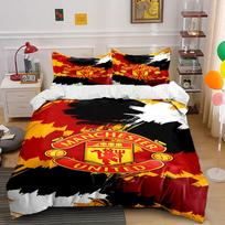 Red, black Manchester United logo. Bedding sets Duvet cover sets Duvet covers Pillowcases(1 * Duvet Cover 2 * Pillowcases without duvet insert) 135x200cm
