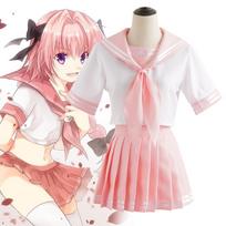 FGO Likimas Didelis užsakymas Astolfo Agatha Sailor uniforma mokyklinė uniforma studento audinys viršutinis sijonas Anime žaidimo vaidmenų kostiumas S rožinė