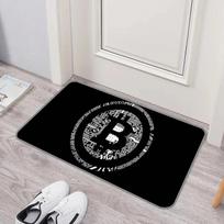 Crypto Currency Door Mat Bitcoin Pattern Tech Inspired Rug, Waterproof Non Slip Floor Protector for Home Entryway and Office 40cmX60cm