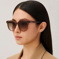 MaxMara Sunglasses MM0108K 48F Clear Burgundy Round Horn-rimmed Frames Worn by Han Hyo-joo