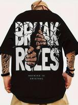 ZX Summer Hot Selling Mens Printed Lyrics Fashion Tshirt Harajuku Streetwear Casual Short Sleeved Round Neck Tshirt L