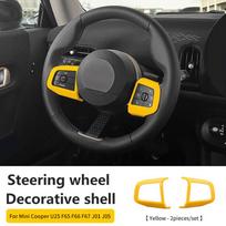 For Mini Cooper F65 F66 F67 E/SE J01 Aceman J05 U25 Countryman Car Steering Wheel Center Panel Button Cover Car Accessories geltona