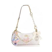 COACH shoulder bag [Customized bag] Teri 25 brand micro-label detachable strap bow silk scarf extension chain printed Jingtingfeng basic model balta