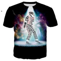 2026 Michael Jackson Spausdinti 3D Marškinėliai Unisex Vasariniai Laisvalaikio Gatvės Drabužiai Hip Hop Trumpomis Rankovėmis Madingi Harajuku Per dydį Viršutiniai Drabužiai S