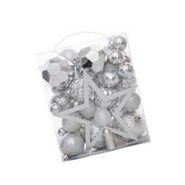 Solid Plastic Christmas Ball Decorations And Tree Toppers Star For Family Safe Festival Parties Decoration sidabras