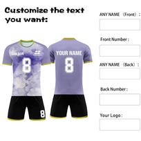 Men’s Short Sleeve Soccer Uniform Set with Custom Team and Number Front and Back Athletic Fit Wicking Material S mėlyna