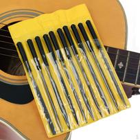 Guitar Bass Mandolin Fret Nut Saddle Slot Pickguard Grinding Files Luthier Repair Tool 10pcs in 1