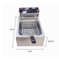 2500W 110V Single Cylinder Smokeless Chicken Dough French Fries Machine Stainless Steel Commercial Electric Deep Fryer Stove