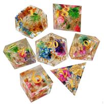 7x Polyhedral Dices Set Toys Engraved for Roll Playing Games Table KTV