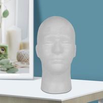 Male Styrofoam Wig Head Hat Display Stand Multi Purpose White Lightweight Portable Mannequin Manikin