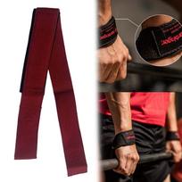 1Pcs/1Pair Sport Fitness Straps Lifting Grip Belt Wrist Support Anti-Slip Weightlifting Hand Belt Gym Bodybuilding 3.8*63cm raudona