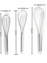 3pcs Stainless Steel egg Whisks,Whisks for Cooking, Stainless Steel Whisk for Blending, Whisking, Beating and Stirring