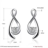 Women Silver Earrings Stud Drop Style Crystal Charms Wedding Jewelry Gift High Quality Fashion Classic Jewelry E774