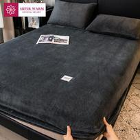 Minkštas šiltas pliušinis paklodė elastingas čiužinio užvalkalas Pūkuotas koralų vilnos lovos skalbiniai žiemai porai prabangi dvigulė lova 90x200x10cm 1pc